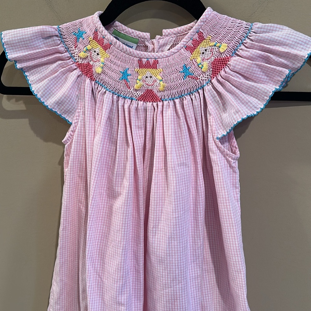 Candyland smocked pink princess dress - Picture 2 of 4